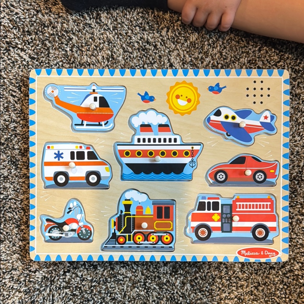 Melissa & Doug Red and Blue Vehicle Puzzle - Picture 2 of 4